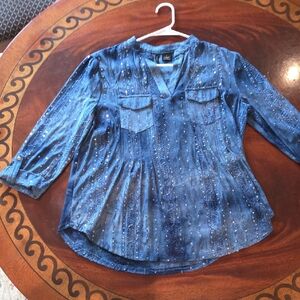 New Directions Sparkling Blue Blouse